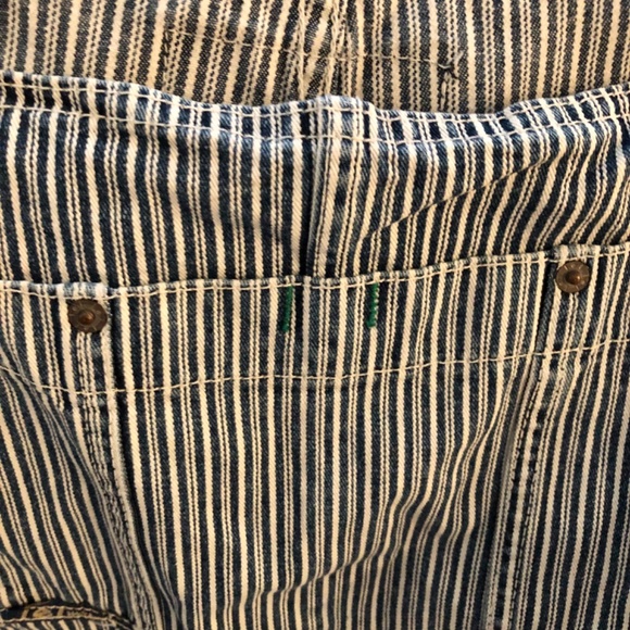 NWOT - Navy & White Stripe Denim Short-Alls - Picture 3 of 16